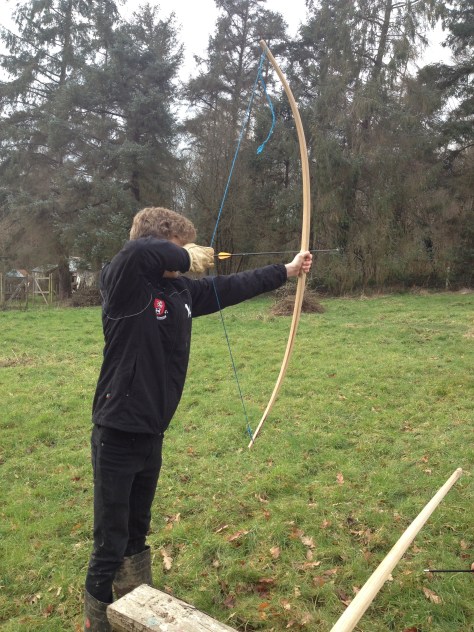 Luke testing one of the longbows.... turns out its not as easy as Legolas makes it look