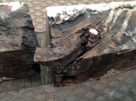 Frame repair showing signs of age