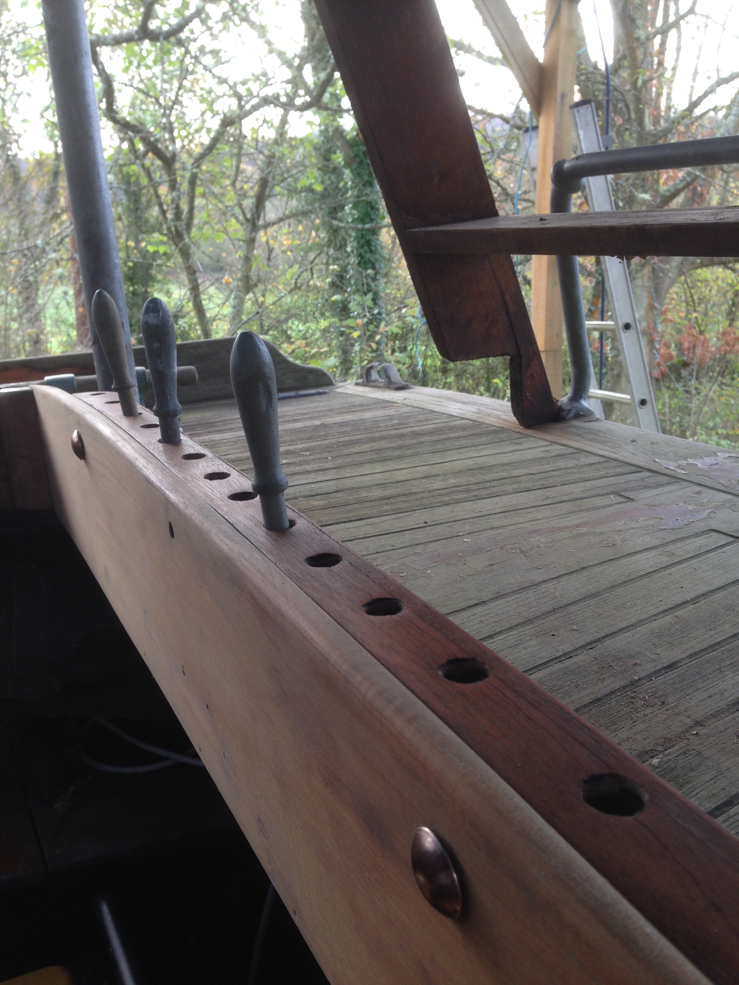 Tiller Comb and Cockpit Coaming all sanded and lovely.