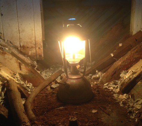 Faithful old pressure lamp kicking out the heat