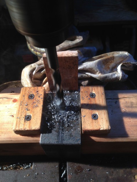 The Drilling Jig in use