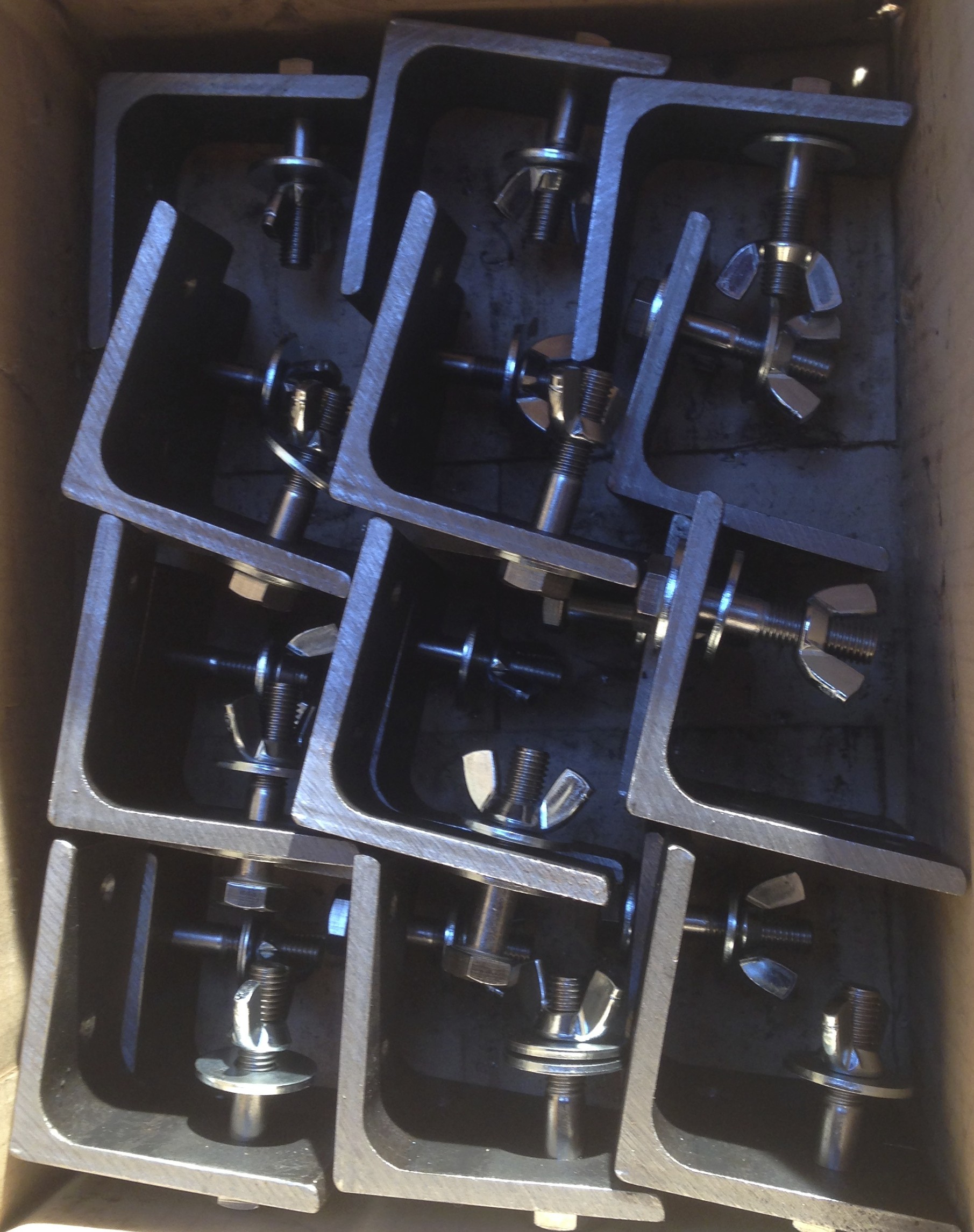 Clamps ready for the next stage