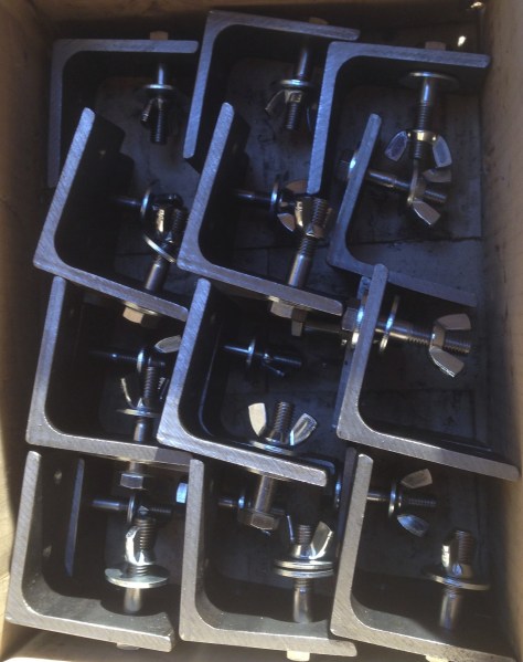 Clamps ready for the next stage