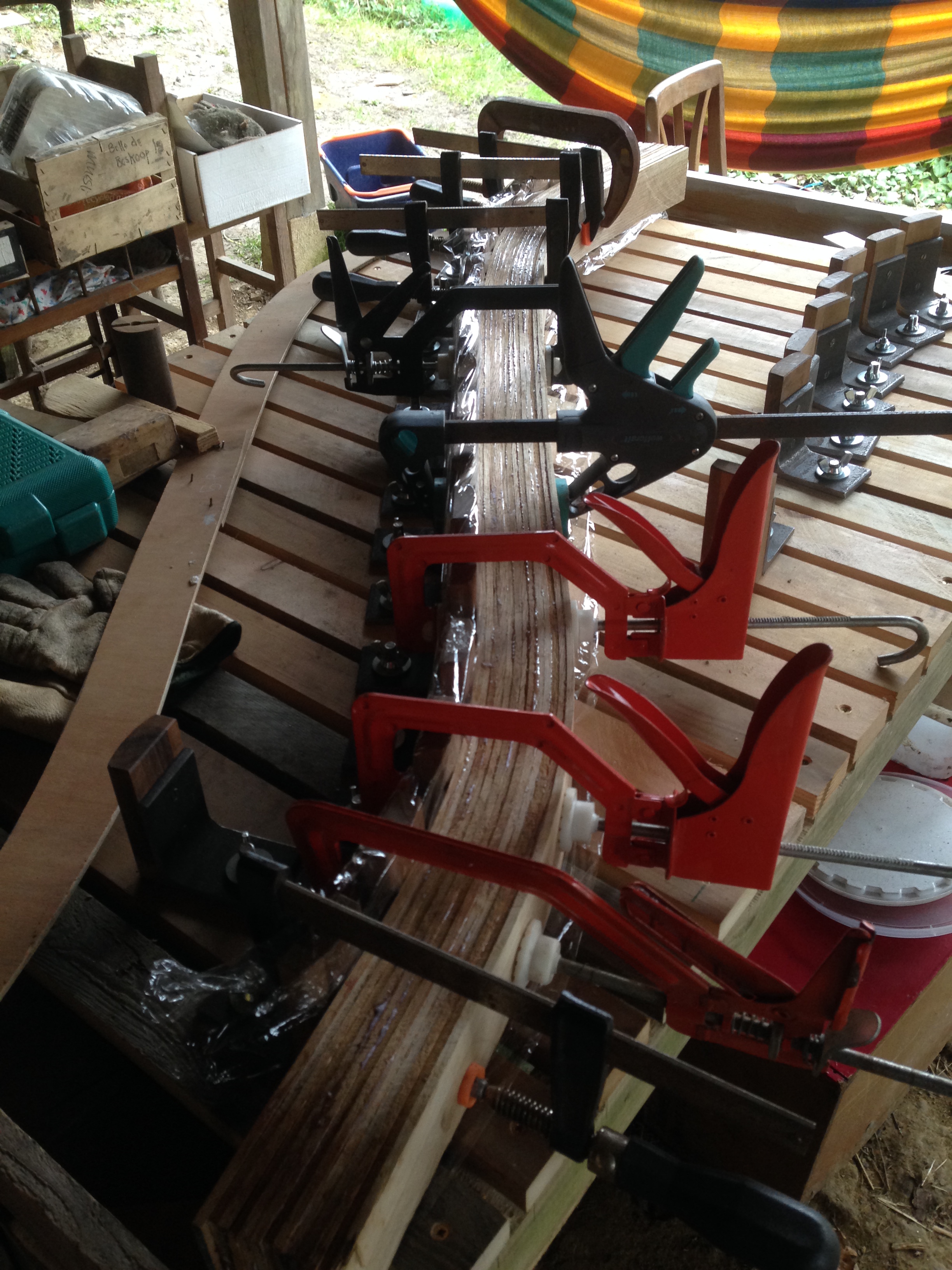 Glued up and clamped up